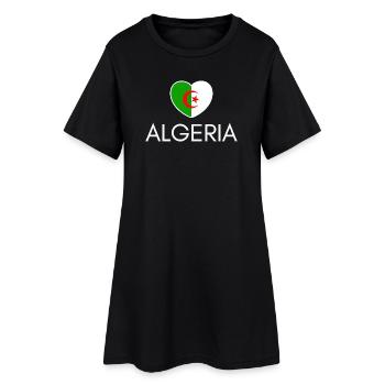Heart with Algeria flag, I love Algeria - Women’s T-Shirt Dress - black - Front