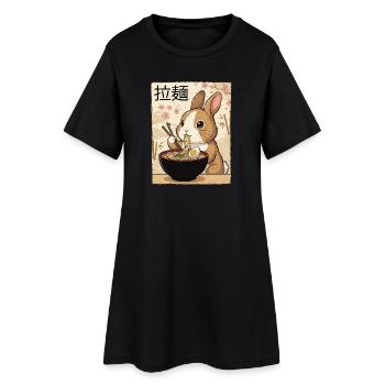 Ramen de lapin style vintage japonais - Robe T-shirt Femme - noir - Devant
