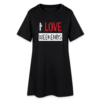 Love Red Paint Splatter Distressed Urban Design - Frauen T-Shirt-Kleid - Schwarz - Vorne