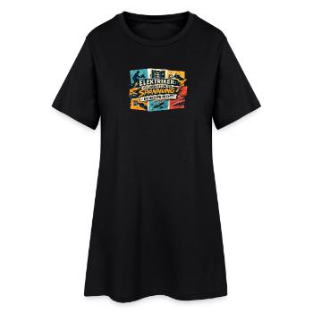 Electrician Under Voltage Comic - Women’s T-Shirt Dress - black - Front