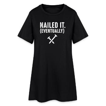 Nailed It Eventually Christian Humor - Frauen T-Shirt-Kleid - Schwarz - Vorne
