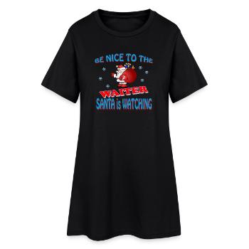 PÈRE NOËL SERVEUR - Robe T-shirt Femme - noir - Devant