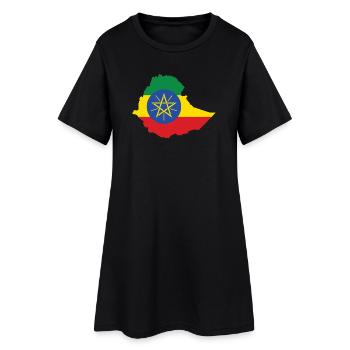 Éthiopie, Power, Rasta, Reggae, Rastafari Roots - Robe T-shirt Femme - noir - Devant