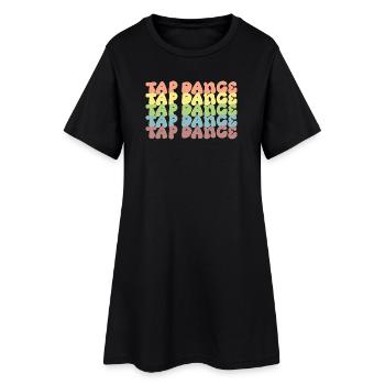 Rainbow Tapdance Pattern - Women’s T-Shirt Dress - black - Front