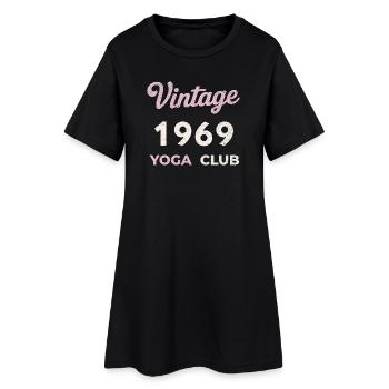 Vintage 1969 Yoga Club Retro Année de naissance vintage - Robe T-shirt Femme - noir - Devant
