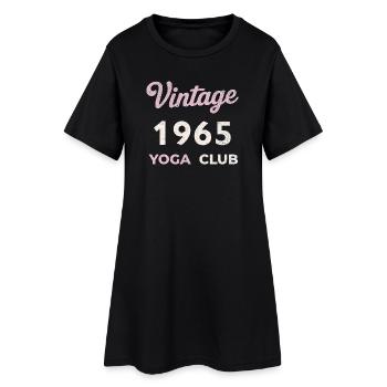 Vintage 1965 Yoga Club Retro Année de naissance vintage - Robe T-shirt Femme - noir - Devant