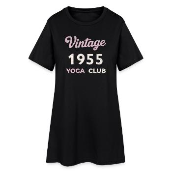 Vintage 1955 Yoga Club Année de naissance rétro Vintage - Robe T-shirt Femme - noir - Devant