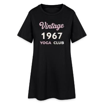 Vintage 1967 Yoga Club Année de naissance rétro Vintage - Robe T-shirt Femme - noir - Devant