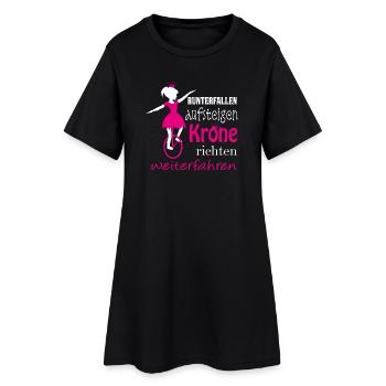 Unicycle | Unicycling Freestyle Girl Crown Straightening - Women’s T-Shirt Dress - black - Front