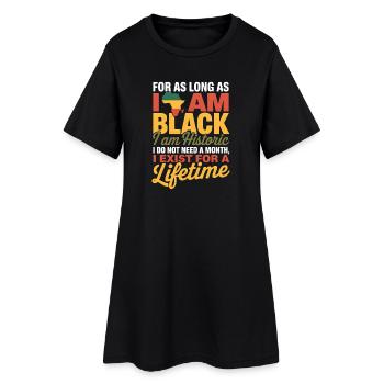 Chemise à vie de l’histoire de Je suis Noir, Noir Puissant - Robe T-shirt Femme - noir - Devant