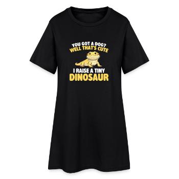 I Raise A Tiny Dinosaur Bearded Dragon - Women’s T-Shirt Dress - black - Front