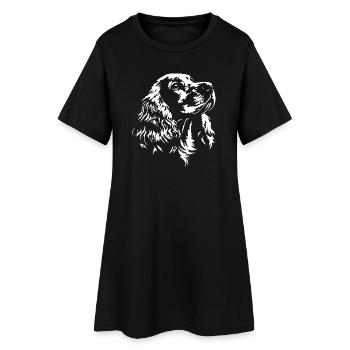 English Cocker Spaniel Silhouette Hunde Wilsigns - Frauen T-Shirt-Kleid - Schwarz - Vorne