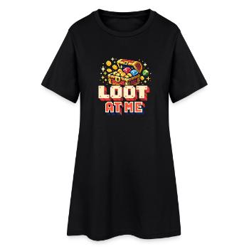 Pillage pour moi | Humour de trésor de pixel RPG - Robe T-shirt Femme - noir - Devant