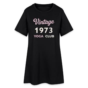 Vintage 1973 Yoga Club Année de naissance rétro Vintage - Robe T-shirt Femme - noir - Devant