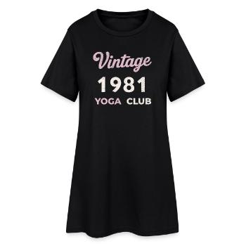 Vintage 1981 Yoga Club Retro Année de naissance vintage - Robe T-shirt Femme - noir - Devant