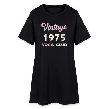 Vintage 1975 Yoga Club Année de naissance rétro Vintage - Robe T-shirt Femme - noir - Devant