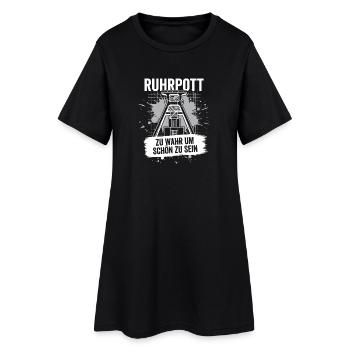 Ruhrpott Förderturm Geschenk Zeche Heimat Bergbau - Frauen T-Shirt-Kleid - Schwarz - Vorne