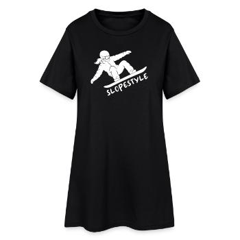 Slopestyle Snowboard Action Geschenk - Frauen T-Shirt-Kleid - Schwarz - Vorne