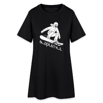 Slopestyle Snowboard Action Geschenk - Frauen T-Shirt-Kleid - Schwarz - Vorne