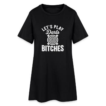 Jouons aux fléchettes, les garces drôles joueuses de fléchettes - Robe T-shirt Femme - noir - Devant