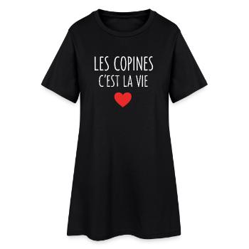 Les Copines C'est Laie Copine Meilleures Amies - Robe T-shirt Femme - noir - Devant