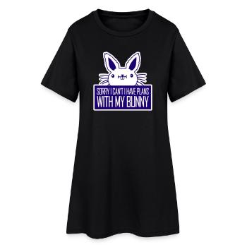 Sorry I Can't I Have Plans With My Bunny Hase Logo - Women’s T-Shirt Dress - black - Front