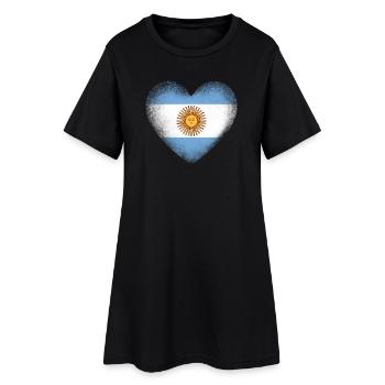 Cœur du drapeau argentin Fierté argentine Art de la fierté - Robe T-shirt Femme - noir - Devant