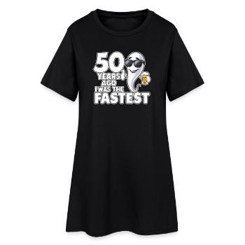 Il y a 50 ans, l’anniversaire le plus rapide et drôle - Robe T-shirt Femme - noir - Devant