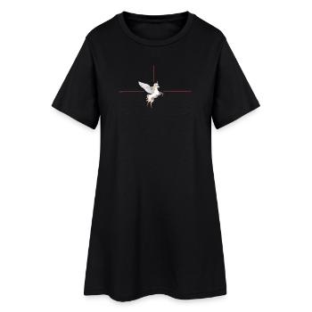 Licorne ailée devant des lignes rouges - Robe T-shirt Femme - noir - Devant