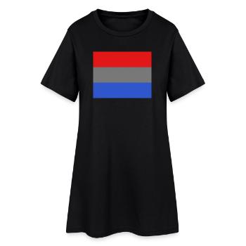 Luxemburger Flagge - Frauen T-Shirt-Kleid - Schwarz - Vorne