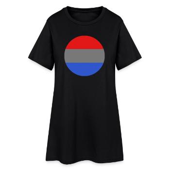 Drapeau rond du Luxembourg - Robe T-shirt Femme - noir - Devant