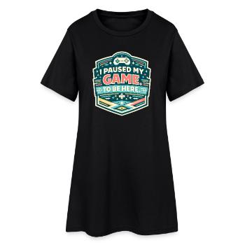 J’ai mis ma partie en pause – j’ai atterri ici - Robe T-shirt Femme - noir - Devant