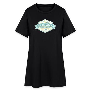 Ich bin wach Badge - Frauen T-Shirt-Kleid - Schwarz - Vorne