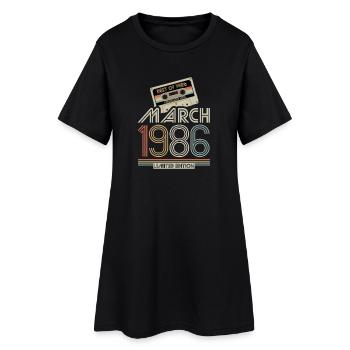 Best of March 1986 Kassette | Limited Edition - Frauen T-Shirt-Kleid - Schwarz - Vorne