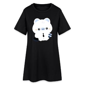 Café de l’ours polaire fatigué - Robe T-shirt Femme - noir - Devant