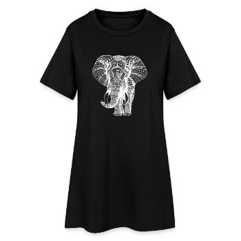 Elephant Trunk Africa Safari Wilderness Elephant - Women’s T-Shirt Dress - black - Front