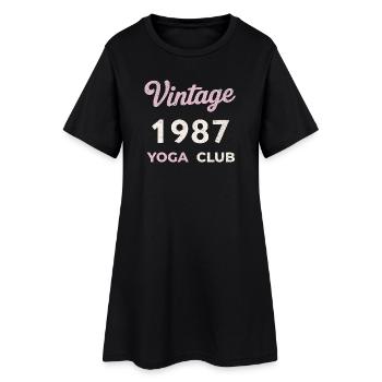 Vintage 1987 Yoga Club Retro Année de naissance vintage - Robe T-shirt Femme - noir - Devant