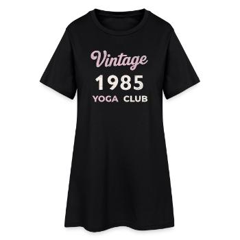 Vintage 1985 Yoga Club Retro Année de naissance vintage - Robe T-shirt Femme - noir - Devant