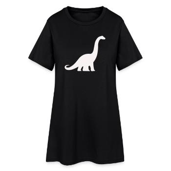 Silhouette de dinosaure à long cou - Robe T-shirt Femme - noir - Devant