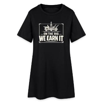 Offshore-bohrer-rig-bohrer Bohrboden Offshore - Frauen T-Shirt-Kleid - Schwarz - Vorne
