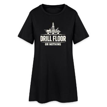 Offshore-bohrer-rig-bohrer Bohrboden Offshore - Frauen T-Shirt-Kleid - Schwarz - Vorne