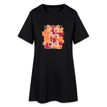 Design des feuilles d’érable d’automne du Canada - Robe T-shirt Femme - noir - Devant