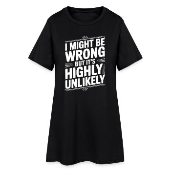 Je peux me tromper, mais c’est très peu probable - Robe T-shirt Femme - noir - Devant
