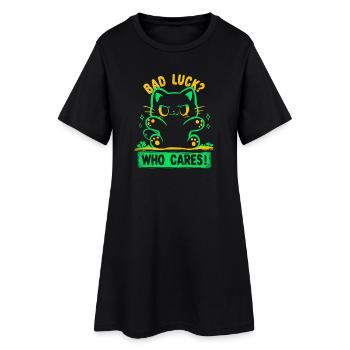 Pas de chance : Qui s’en soucie - Robe T-shirt Femme - noir - Devant
