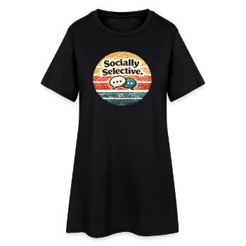 Socially Selective – Retro Chat Meme - Women’s T-Shirt Dress - black - Front