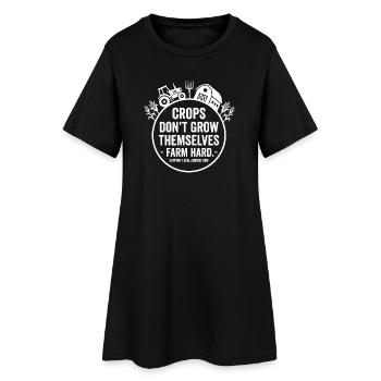 Farmer's heart: Harvest does not grow by itself - Women’s T-Shirt Dress - black - Front