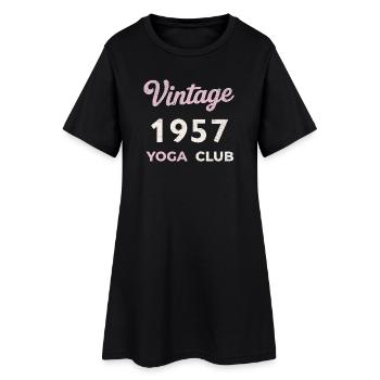 Vintage 1957 Yoga Club Année de naissance rétro Vintage - Robe T-shirt Femme - noir - Devant