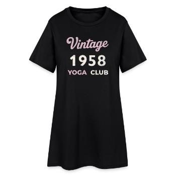 Vintage 1958 Yoga Club Année de naissance rétro Vintage - Robe T-shirt Femme - noir - Devant