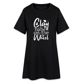 Pottery Artists Clay Babe On The Wheel Pottery - Frauen T-Shirt-Kleid - Schwarz - Vorne