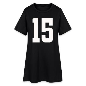 Number 15 - Women’s T-Shirt Dress - black - Front